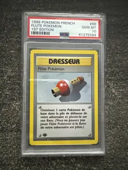 FLUTE POKEMON UNCO - POKEMON 86/102 SET DE BASE EDITION 1 PSA 10 - Image 1