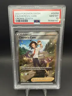 PSA 10 - Pokemon 2023 Cheren's Care GG58 Crown Zenith Full Art - Image 1