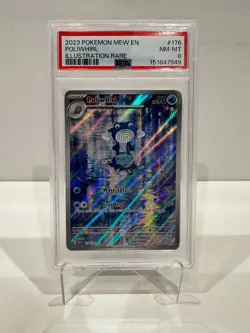 2023 Pokemon Poliwhirl 176/165 Scarlet & Violet 151 Holo Illustration Rare PSA 8 - Image 1