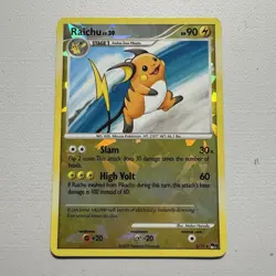 Pokemon Raichu 3/17 POP Series 9 Cracked Ice Holo Rare Promo Vintage 2009 TCG - Image 1
