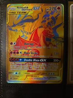 Pokemon TCG Reshiram & Charizard GX Promo SM247 LP - Image 1