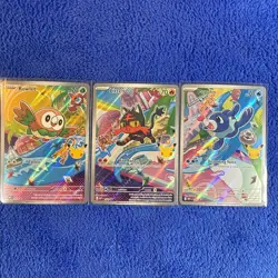 Pokemon 30th Anniversary Full Art Promo Set - Rowlet, Litten, Popplio - Image 1