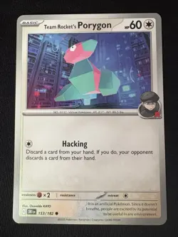 Pokemon Team Rocket's Porygon 153/182 Destined Rivals Common Regular 2025 Engli… - Image 1
