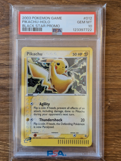 2003 Pokemon Game Black Star Holo Promo PSA 10 Pikachu Holo #012 #12 12 - Image 1