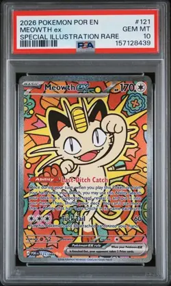 Pokemon Meowth ex Perfect Order Special Illustration Rare #121 PSA 10 Gem Mint - Image 1
