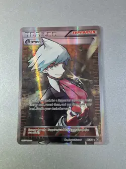 POKEMON STEVEN FULL ART TRAINER 95/98 XY ANCIENT ORIGINS HOLO NM - Image 1