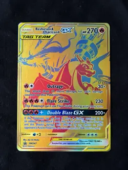 Pokemon TCG Reshiram & Charizard GX SM247 Black Star Promo LP/NM - Image 1