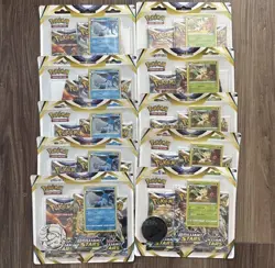 Brilliant Stars Pokemon Leafeon Glaceon 3 Pack Blister Lot of 10 - Image 1