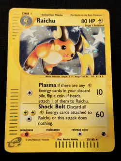 Raichu 025/165 Expedition Base Set Holo Rare Pokemon TCG Nintendo pikachu - Image 1