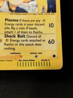 Raichu 025/165 Expedition Base Set Holo Rare Pokemon TCG Nintendo pikachu - Image 3