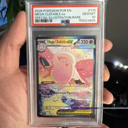 2026 POKEMON POR EN-SPECIAL ILLUSTRATION RARE #119 MEGA CLEFABLE EX PSA 10 - Image 1