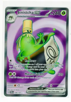 Sinistcha ex - 189/167 Twilight Masquerade Full Art Pokemon - NM/MINT - Image 1