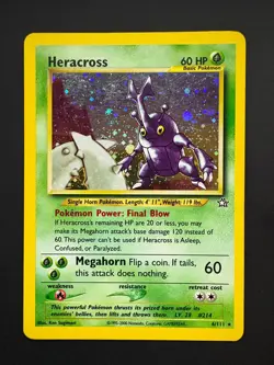 Heracross 6/111 Pokemon Neo Genesis Unlimited Holo Rare Lightly Played LP 2000 - Image 1