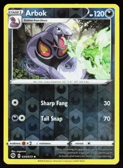 Arbok 034/073 Uncommon Champion's Path Pokemon Reverse Holo Lightly Played - Image 1