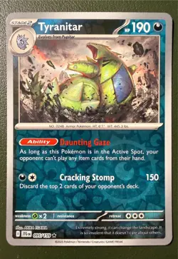 Pokemon TCG Tyranitar 95/159 Journey Together SV9 Reverse Holo NM - Image 1