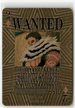 CHARLOTTE KATAKURI One Piece Anime GOLD FOIL FAN ART Custom Collectible Card - Image 1