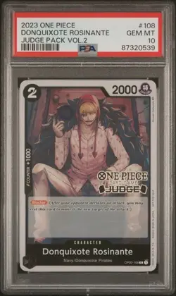 2023 ONE PIECE JUDGE PACK VOLUME 2 #108 DONQUIXOTE ROSINANTE PSA 10 GEM MINT - Image 1