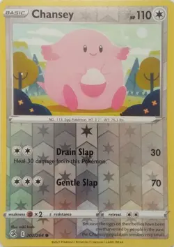 202/264 CHANSEY REVERSE HOLO FUSION STRIKE POKEMON CARD - Image 1