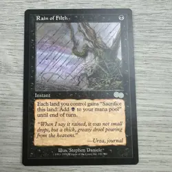 MTG Rain of Filth Urza’s Saga Rare Black Instant LP Magic Card - Image 1