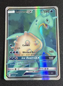Pokemon TCG Sun & Moon Base Set Lapras GX Ultra Rare Holo Card 139/149 - Image 1