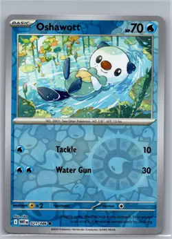 Oshawott 021/086 Common White Flare Pokemon Reverse Holo Near Mint - Image 1