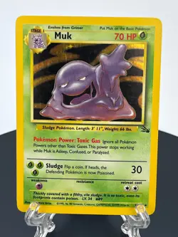 Pokemon TCG Muk Holo 13/62 Fossil Rare Unlimited WoTC (HP) - Image 1