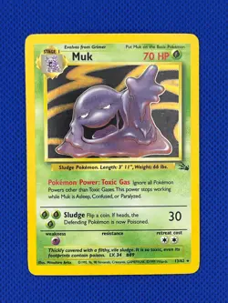 Pokemon TCG Muk Holo 13/62 Fossil Rare Unlimited WoTC (HP) - Image 3