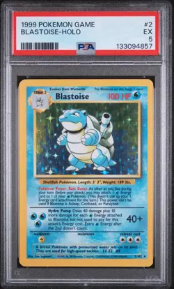1999 POKEMON GAME #2 BLASTOISE-HOLO PSA 5 - Image 1