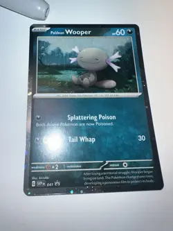 Paldean Wooper 041 Pokemon TCG Promo Cosmos Holo With HD MEW FART SWIRL 🌀NM - Image 3