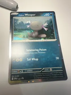 Paldean Wooper 041 Pokemon TCG Promo Cosmos Holo With HD MEW FART SWIRL 🌀NM - Image 4