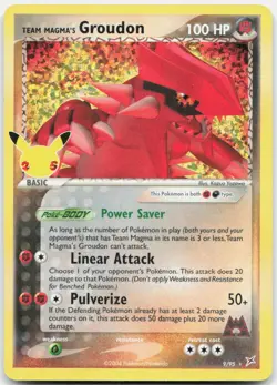 Pokemon TCG Team Magma's Groudon Celebrations: Classic Collection 9/95 Holo - Image 1