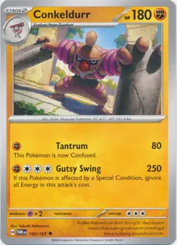 Conkeldurr 105/167 Uncommon Twilight Masquerade Pokemon TCG NM - Image 1