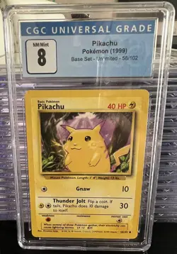 Pokemon TCG - Base Set Unlimited Pikachu - 58/102 - 1999 - CGC 8 NM/M - Image 1
