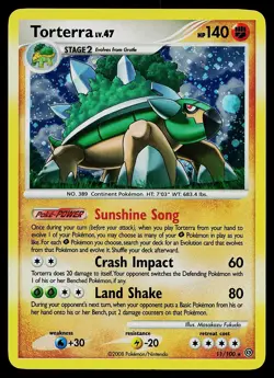 Pokemon Card - Torterra Stormfront 11/100 Holo Rare - Image 1