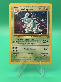 2000 Pokemon TCG Game NIDOQUEEN Holo Base Set 2 II Card #12/130 MP / HP - Image 1