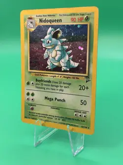 2000 Pokemon TCG Game NIDOQUEEN Holo Base Set 2 II Card #12/130 MP / HP - Image 2
