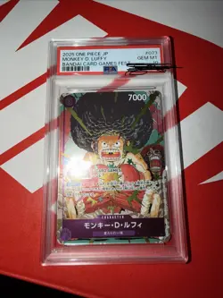 PSA 10 One Piece Monkey D Luffy OP07-073 BANDAI CARD GAMES Fest Promo Japanese - Image 1