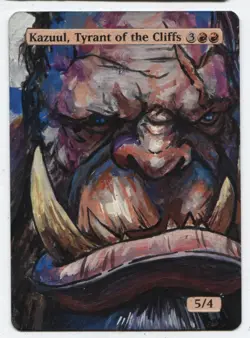 Kazuul, Tyrant of the Cliffs MTG Altered art MAGIC Hand Painted Card Commander - Image 1