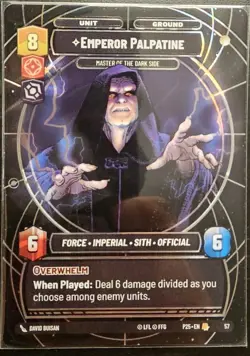 Star Wars Unlimited Regional Qualifier Promo Card Emperor Palpatine FOIL - Image 1