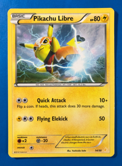 Pikachu Libre 14/30 Pokemon Card 2016 Non Holo LP/NM XY Trainer Kit - Image 1