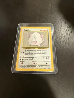 Pokemon TCG Chansey Base Set Holo Unlimited Rare Card 3/102 LP/NM Condition - Image 2