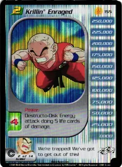 Level 2 Krillin Enraged - Dragon Ball Z DBZ CCG Score Card Nice! - Image 1