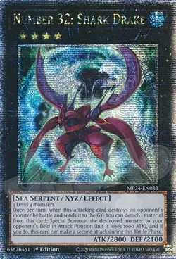 Yugioh - Number 32 Shark Drake - 1st Edition Quarter Century QCR NM - Free Holo - Image 1