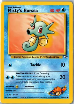 Pokemon Card - Misty's Horsea 86/132 Gym Heroes Common Lightly Played - Image 1