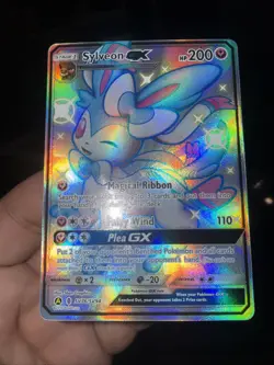 Pokemon Shiny Sylveon GX Full Art Ultra Rare Holo TCG Card SV76 SV94 Mint - Image 1