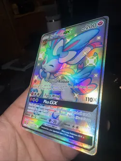 Pokemon Shiny Sylveon GX Full Art Ultra Rare Holo TCG Card SV76 SV94 Mint - Image 3