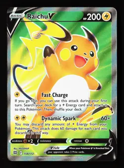 Raichu V (Full Art) 158/172 Holo Brilliant Stars Pokemon Card - Image 1
