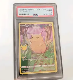 Pokemon Celebrations 25th Anniversary Card 2021 FA / Pikachu #005 PSA 8 NM-MT - Image 1