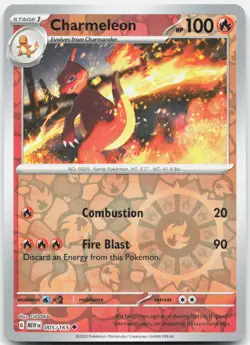 Charmeleon 005/165 Uncommon 151 Pokemon Reverse Holo Near Mint - Image 1