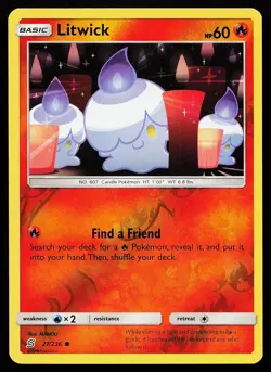 Litwick 27/236 Reverse Holo Common Unified Minds Pokemon Card - Image 1